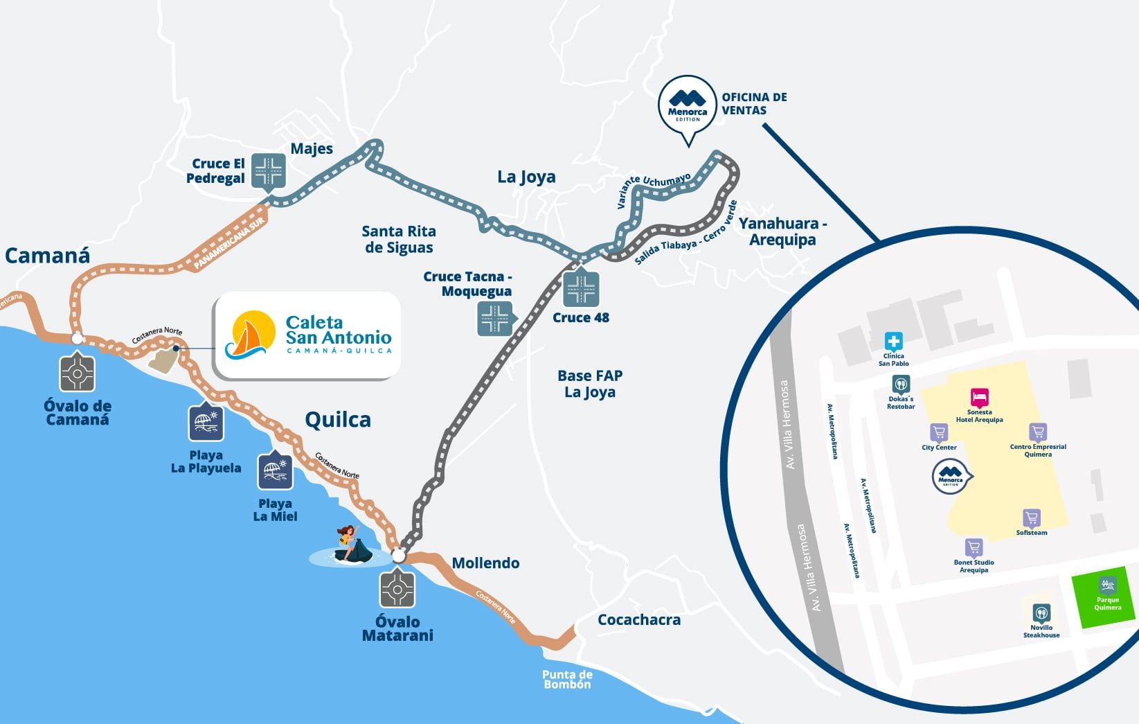 mapa caleta san antonio